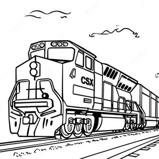 Colorful Csx Freight Train Coloring Page 43173-35940