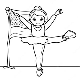 Gymnastics American Girl Doll Performing A Split Coloring Page 43192-35950