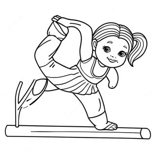 Gymnastics American Girl Doll Performing A Split Coloring Page 43192-35952