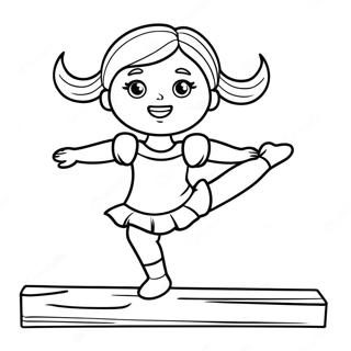 Elegant Gymnastics American Girl Doll Balancing On A Beam Coloring Page 43193-35953