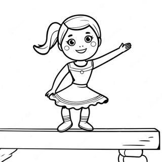 Elegant Gymnastics American Girl Doll Balancing On A Beam Coloring Page 43193-35954