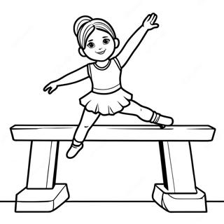 Elegant Gymnastics American Girl Doll Balancing On A Beam Coloring Page 43193-35955