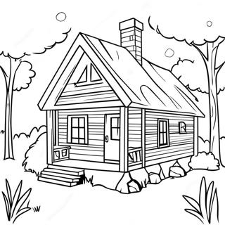 Cozy Cabin Coloring Page 4320-3482