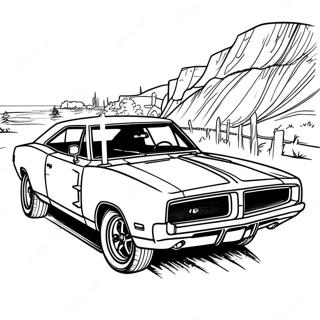 Muscle Car 1969 Dodge Charger Coloring Page 43213-35969