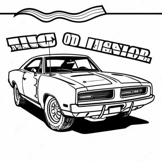 Muscle Car 1969 Dodge Charger Coloring Page 43213-35970