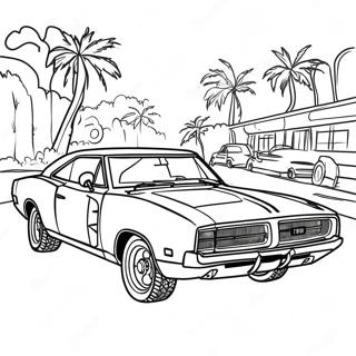 Muscle Car 1969 Dodge Charger Coloring Page 43213-35972