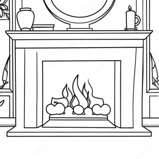 Warm Fireplace Coloring Page 4321-3486