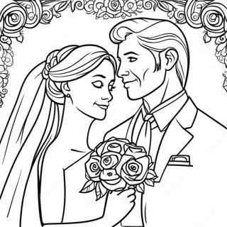 Wedding Day Bride And Groom Coloring Page 43222-35976