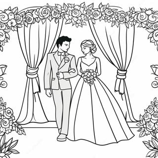 Elegant Wedding Ceremony Coloring Page 43223-35980