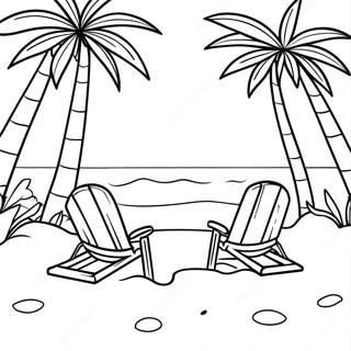 Tropical Beach Scene Coloring Page 43232-36014