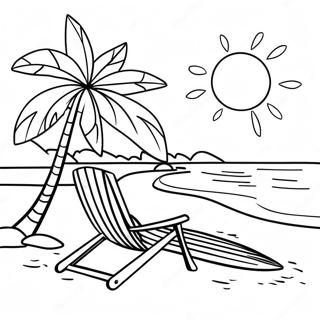 Tropical Beach Scene Coloring Page 43232-36015