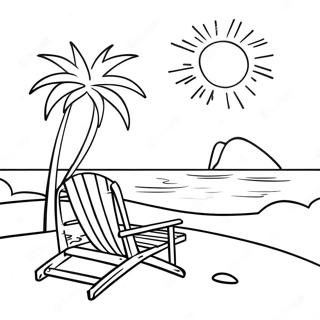 Tropical Beach For Adults Coloring Pages