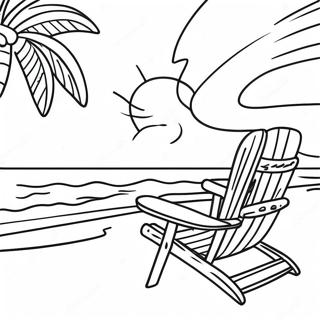 Relaxing Tropical Beach Sunset Coloring Page 43233-35983