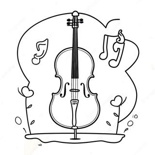 Cute Cello With A Smile Coloring Page 43253-35999