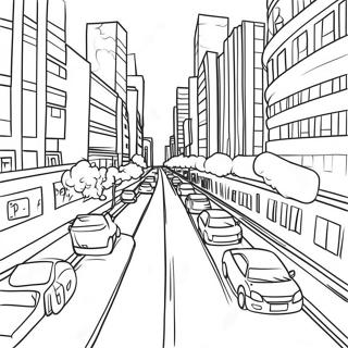 Busy City Road Coloring Page 43263-36006