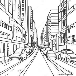 Busy City Road Coloring Page 43263-36007