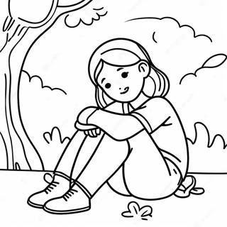 Sad Girl Coloring Pages