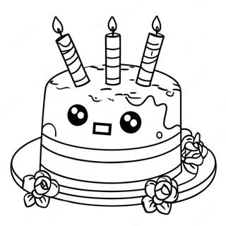 Minecraft Birthday Cake Coloring Page 43342-36066