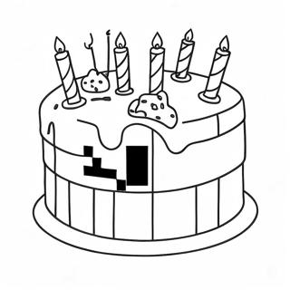 Minecraft Birthday Cake Coloring Page 43342-36067