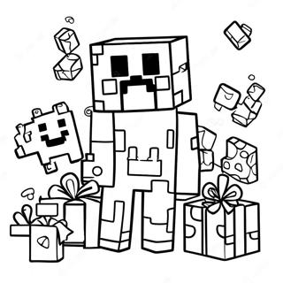 Minecraft Creeper Birthday Party Coloring Page 43343-36073