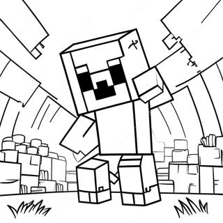 Minecraft Creeper Birthday Party Coloring Page 43343-36074