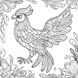 Elegant Phoenix With Flowing Feathers Coloring Page 43353-36082