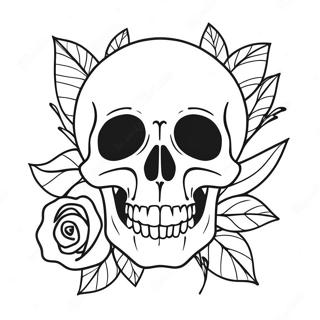 Rose Skull Coloring Page 4340-3500