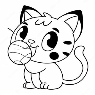 Cute Litten Playing With A Ball Coloring Page 43443-36163