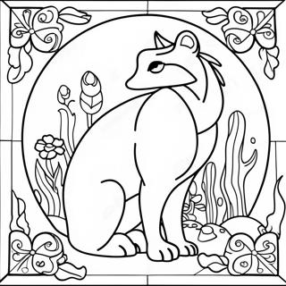 Animal Stained Glass Coloring Page 43452-36155