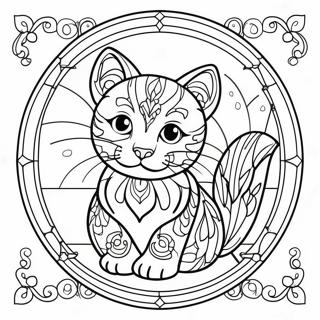 Colorful Animal Stained Glass Window Coloring Page 43453-36158