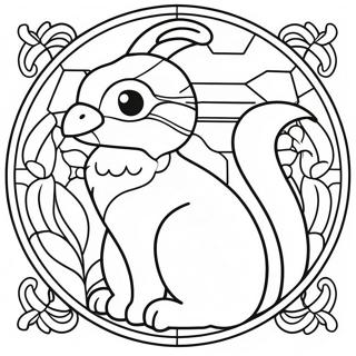 Colorful Animal Stained Glass Window Coloring Page 43453-36159