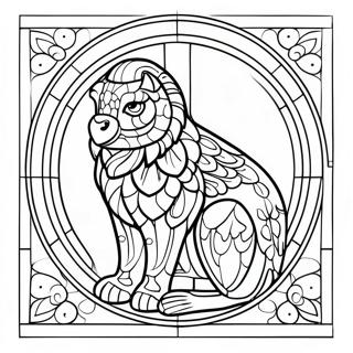 Colorful Animal Stained Glass Window Coloring Page 43453-36160