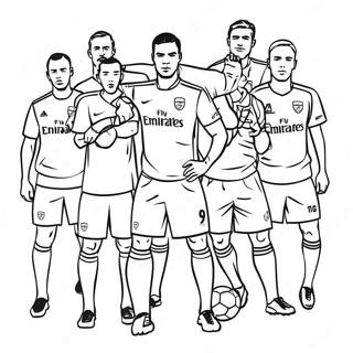 Arsenal Players In Action Coloring Page 43473-36182