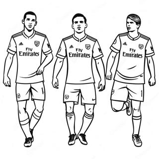 Arsenal Players In Action Coloring Page 43473-36183