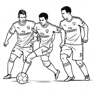 Arsenal Players In Action Coloring Page 43473-36184