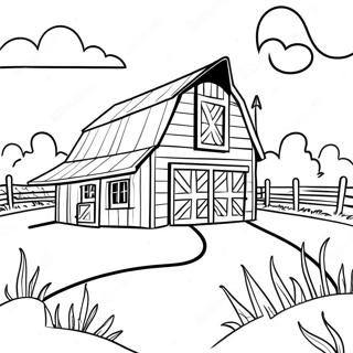 Rustic Barn In A Sunny Field Coloring Page 43483-36177