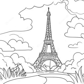 Eiffel Tower At Sunset Coloring Page 43493-36195