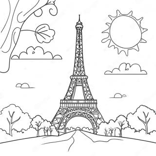 Eiffel Tower At Sunset Coloring Page 43493-36196