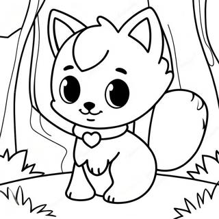 Cute Fox Anime Girl In A Forest Coloring Page 43513-36210