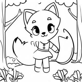 Cute Fox Anime Girl In A Forest Coloring Page 43513-36211