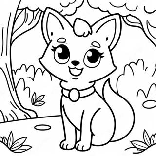 Cute Fox Anime Girl In A Forest Coloring Page 43513-36212