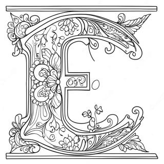 Elegant Letter E Coloring Page 4351-3509