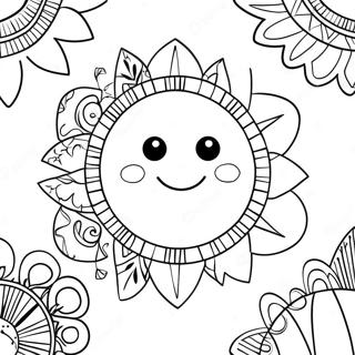 Hippie Sun And Moon Coloring Page 43522-36223