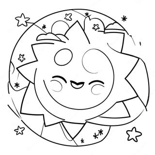 Hippie Sun And Moon Coloring Page 43522-36224