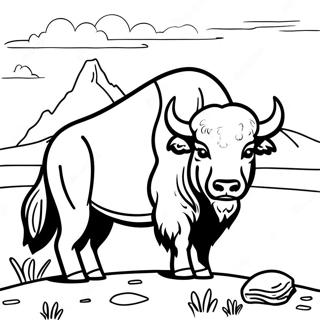 Bison In Yellowstone Coloring Page 43533-36226