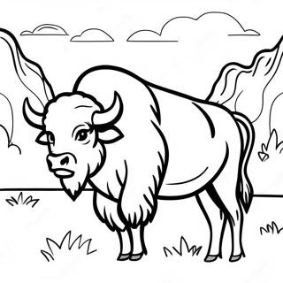 Bison In Yellowstone Coloring Page 43533-36228