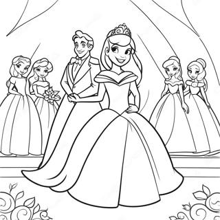 Enchanting Disney Princess Wedding Coloring Page 43563-36251