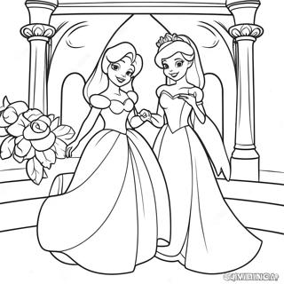 Enchanting Disney Princess Wedding Coloring Page 43563-36252