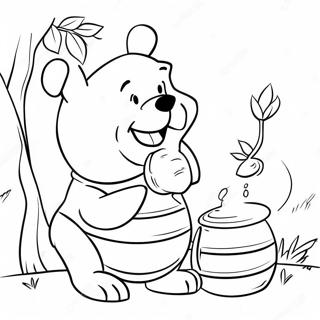 Winnie The Pooh With A Big Honey Pot Coloring Page 43603-36281