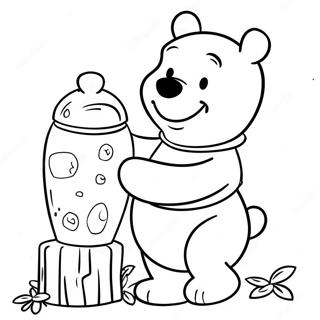 Winnie The Pooh With A Big Honey Pot Coloring Page 43603-36282